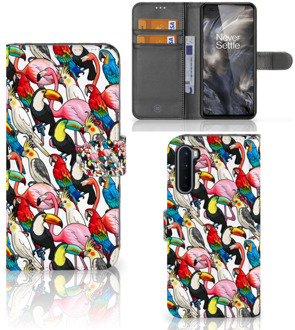 B2Ctelecom Wallet Book Case OnePlus Nord Telefoon Hoesje Birds