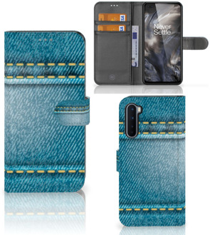 B2Ctelecom Wallet Book Case OnePlus Nord Telefoon Hoesje Jeans