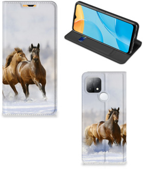 B2Ctelecom Wallet Book Case OPPO A15 Smart Cover Hoesje Paarden