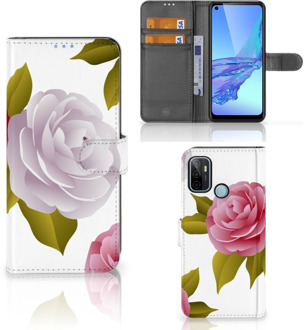 B2Ctelecom Wallet Book Case OPPO A53 | OPPO A53s Telefoon Hoesje Cadeau voor haar Roses