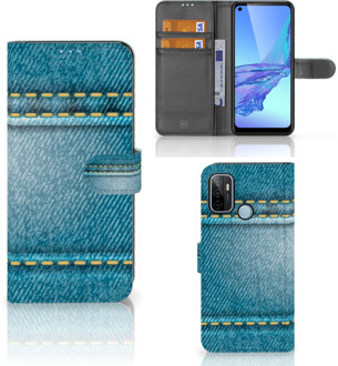 B2Ctelecom Wallet Book Case OPPO A53 | OPPO A53s Telefoon Hoesje Jeans