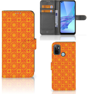 B2Ctelecom Wallet Book Case OPPO A53 | OPPO A53s Telefoonhoesje Batik Orange