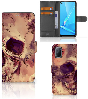 B2Ctelecom Wallet Book Case OPPO A72 | OPPO A52 Smartphone Hoesje Skullhead