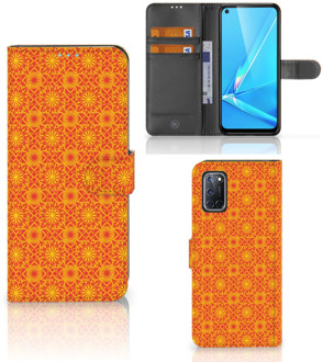 B2Ctelecom Wallet Book Case OPPO A72 | OPPO A52 Telefoonhoesje Batik Orange