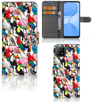 B2Ctelecom Wallet Book Case OPPO A73 5G Telefoon Hoesje Birds