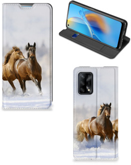 B2Ctelecom Wallet Book Case OPPO A74 4G Smart Cover Hoesje Paarden