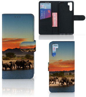 B2Ctelecom Wallet Book Case OPPO A91 | Reno3 Telefoon Hoesje Olifanten