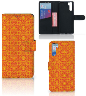 B2Ctelecom Wallet Book Case OPPO A91 | Reno3 Telefoonhoesje Batik Orange