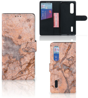 B2Ctelecom Wallet Book Case OPPO Find X2 Pro Telefoon Hoesje Marmer Oranje