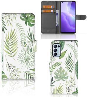 B2Ctelecom Wallet Book Case OPPO Find X3 Lite Smartphone Hoesje Leaves