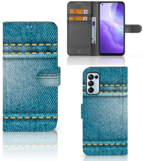 B2Ctelecom Wallet Book Case OPPO Find X3 Lite Telefoon Hoesje Jeans