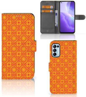 B2Ctelecom Wallet Book Case OPPO Find X3 Lite Telefoonhoesje Batik Orange