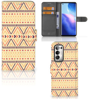 B2Ctelecom Wallet Book Case OPPO Find X3 Neo 5G GSM Hoesje Aztec Yellow