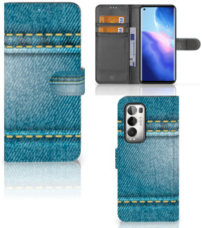 B2Ctelecom Wallet Book Case OPPO Find X3 Neo 5G Telefoon Hoesje Jeans