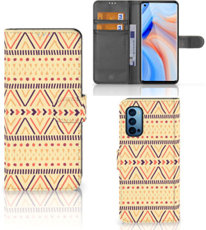 B2Ctelecom Wallet Book Case OPPO Reno 4 Pro 5G GSM Hoesje Aztec Yellow