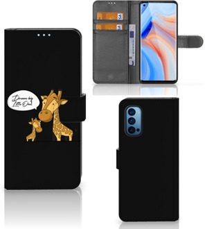 B2Ctelecom Wallet Book Case OPPO Reno 4 Pro 5G GSM Hoesje Giraffe