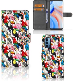 B2Ctelecom Wallet Book Case OPPO Reno 4 Pro 5G Telefoon Hoesje Birds