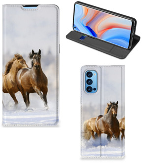 B2Ctelecom Wallet Book Case OPPO Reno4 Pro 5G Smart Cover Hoesje Paarden