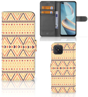 B2Ctelecom Wallet Book Case OPPO Reno4 Z GSM Hoesje Aztec Yellow