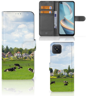 B2Ctelecom Wallet Book Case OPPO Reno4 Z Smartphone Hoesje Hollandse Koeien