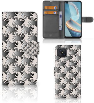 B2Ctelecom Wallet Book Case OPPO Reno4 Z Smartphone Hoesje Salamander Grey