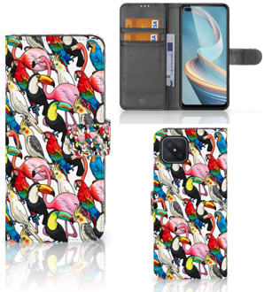 B2Ctelecom Wallet Book Case OPPO Reno4 Z Telefoon Hoesje Birds