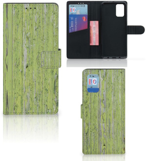 B2Ctelecom Wallet Book Case Samsung Galaxy A02s Flip Cover Samsung M02s Telefoon Hoesje Green Wood