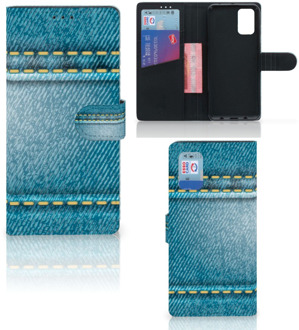 B2Ctelecom Wallet Book Case Samsung Galaxy A02s Flip Cover Samsung M02s Telefoon Hoesje Jeans