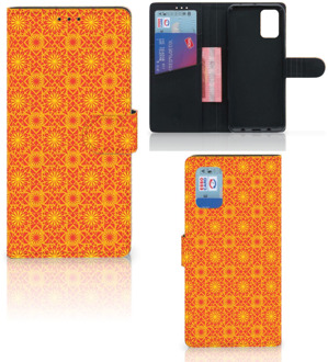 B2Ctelecom Wallet Book Case Samsung Galaxy A02s Flip Cover Samsung M02s Telefoonhoesje Batik Orange