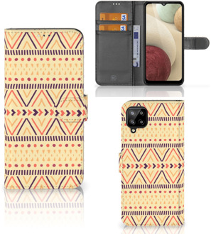 B2Ctelecom Wallet Book Case Samsung Galaxy A12 GSM Hoesje Aztec Yellow