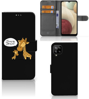 B2Ctelecom Wallet Book Case Samsung Galaxy A12 GSM Hoesje Giraffe