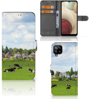 B2Ctelecom Wallet Book Case Samsung Galaxy A12 Smartphone Hoesje Hollandse Koeien