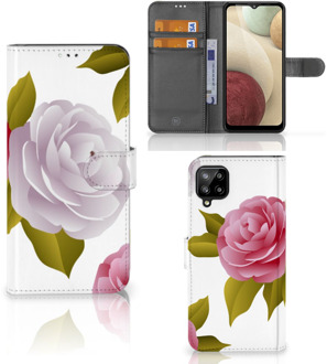 B2Ctelecom Wallet Book Case Samsung Galaxy A12 Telefoon Hoesje Cadeau voor haar Roses