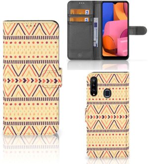 B2Ctelecom Wallet Book Case Samsung Galaxy A20s GSM Hoesje Aztec Yellow