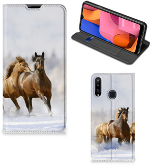 B2Ctelecom Wallet Book Case Samsung Galaxy A20s Smart Cover Hoesje Paarden