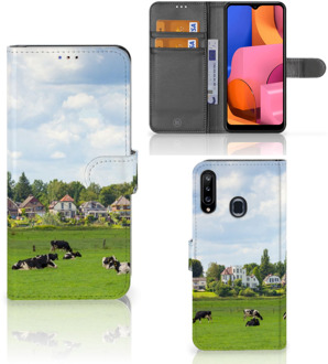 B2Ctelecom Wallet Book Case Samsung Galaxy A20s Smartphone Hoesje Hollandse Koeien