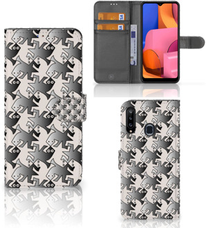 B2Ctelecom Wallet Book Case Samsung Galaxy A20s Smartphone Hoesje Salamander Grey