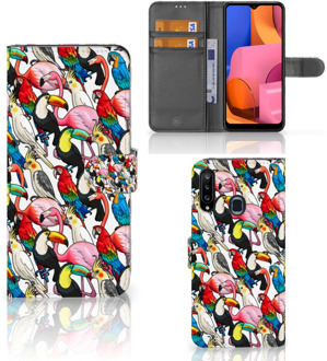 B2Ctelecom Wallet Book Case Samsung Galaxy A20s Telefoon Hoesje Birds