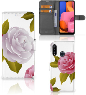 B2Ctelecom Wallet Book Case Samsung Galaxy A20s Telefoon Hoesje Cadeau voor haar Roses