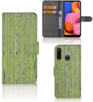 B2Ctelecom Wallet Book Case Samsung Galaxy A20s Telefoon Hoesje Green Wood