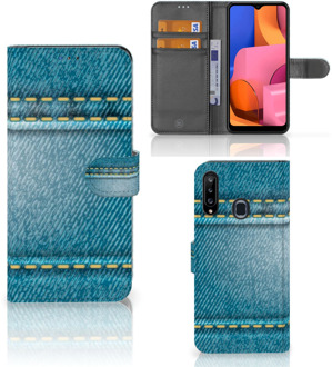 B2Ctelecom Wallet Book Case Samsung Galaxy A20s Telefoon Hoesje Jeans