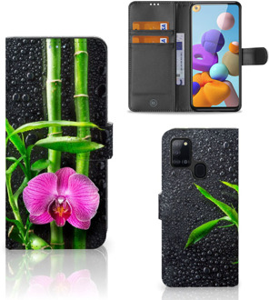 B2Ctelecom Wallet Book Case Samsung Galaxy A21s Hoesje Orchidee