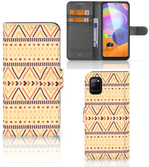 B2Ctelecom Wallet Book Case Samsung Galaxy A31 GSM Hoesje Aztec Yellow