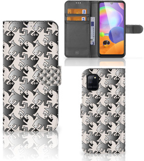 B2Ctelecom Wallet Book Case Samsung Galaxy A31 Smartphone Hoesje Salamander Grey