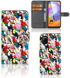 B2Ctelecom Wallet Book Case Samsung Galaxy A31 Telefoon Hoesje Birds