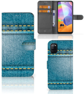 B2Ctelecom Wallet Book Case Samsung Galaxy A31 Telefoon Hoesje Jeans