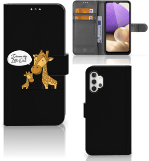 B2Ctelecom Wallet Book Case Samsung Galaxy A32 4G GSM Hoesje Giraffe