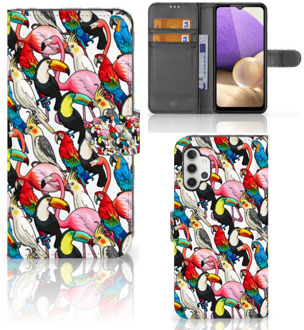 B2Ctelecom Wallet Book Case Samsung Galaxy A32 4G Telefoon Hoesje Birds