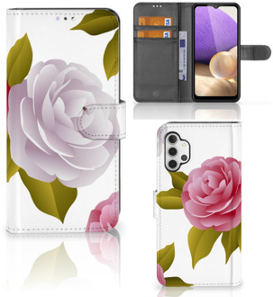 B2Ctelecom Wallet Book Case Samsung Galaxy A32 4G Telefoon Hoesje Cadeau voor haar Roses