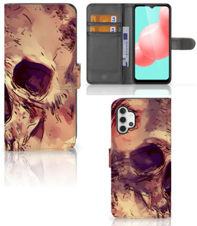 B2Ctelecom Wallet Book Case Samsung Galaxy A32 5G Smartphone Hoesje Skullhead